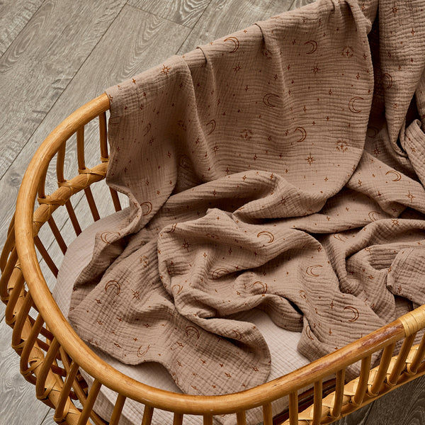 Organic Muslin Swaddle Night Sky Over the Dandelions