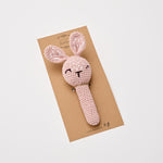 Crochet Bunny Rattle Blush