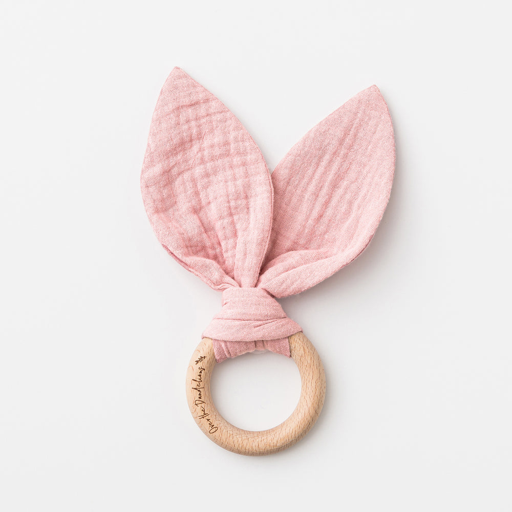 Organic Bunny Ears Teether Blush Pink