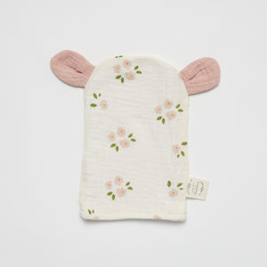 Bear Wash Glove Daisy with Blush ears