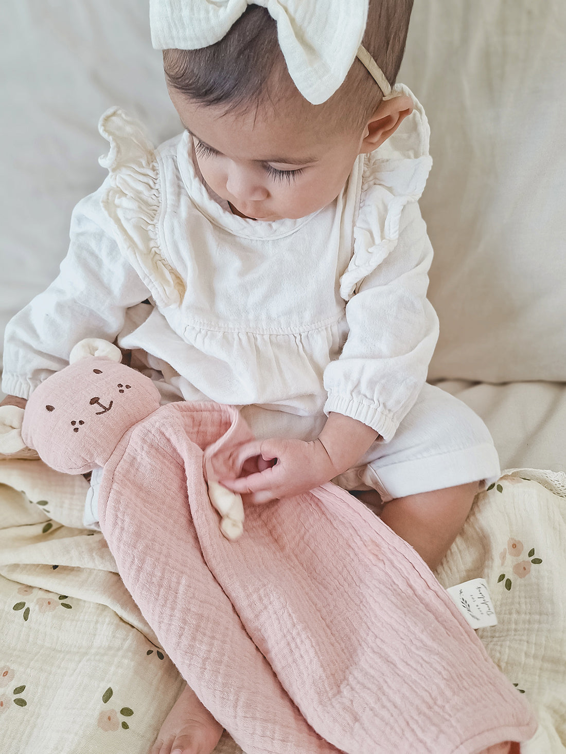 Bear Muslin Baby Set – Cream