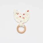 Baby teether bunny ears - strawberry watermelon fruit print 