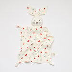 Bunny Lovey Baby Comforter with watermelon and strawberry print 
