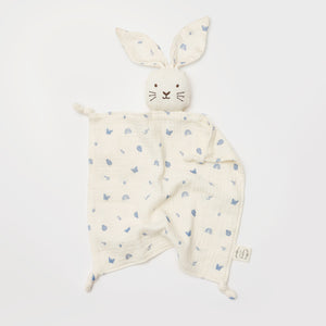 Bunny Lovey comforter for baby in enchanted garden print