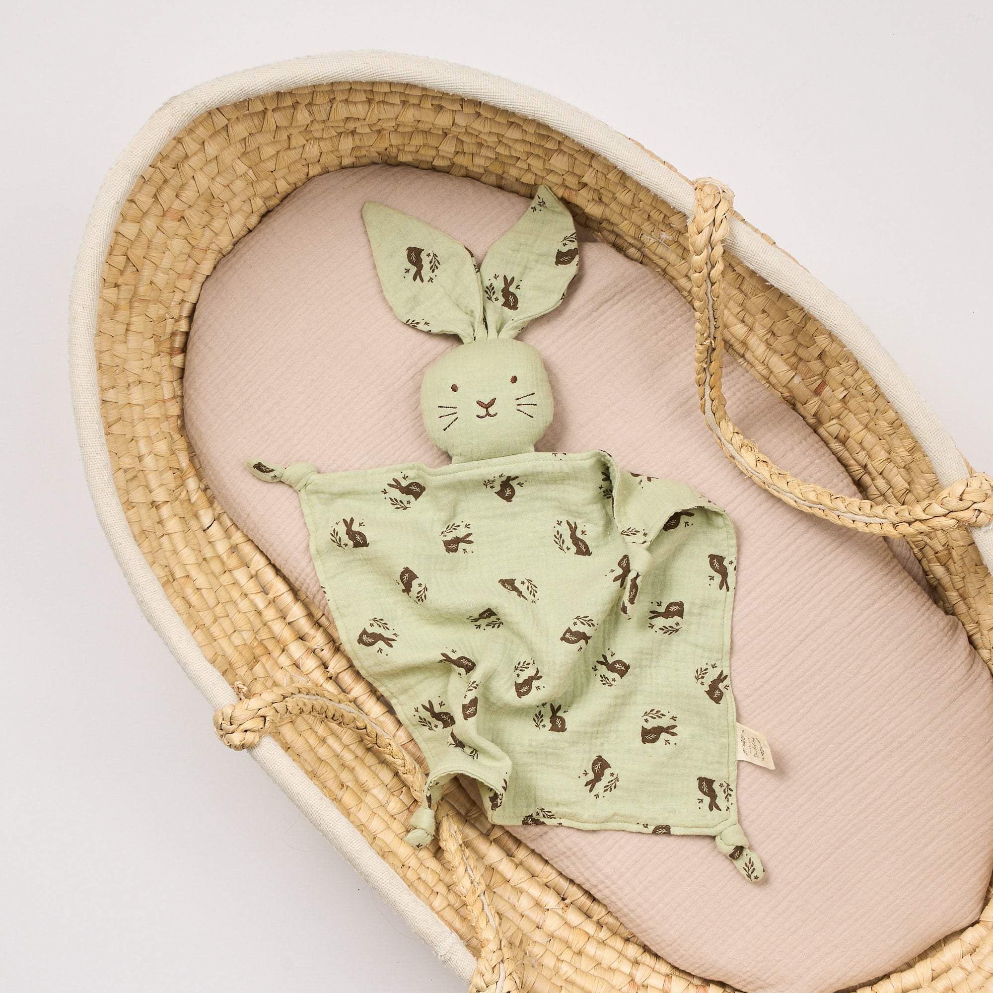 Organic Muslin Bunny Lovey with Meadow Print – Over the Dandelions