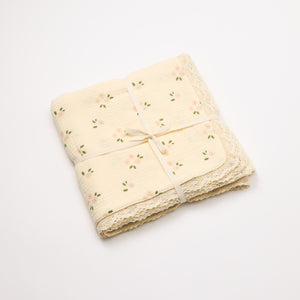 Organic Cotton Muslin Baby Blanket Daisy print