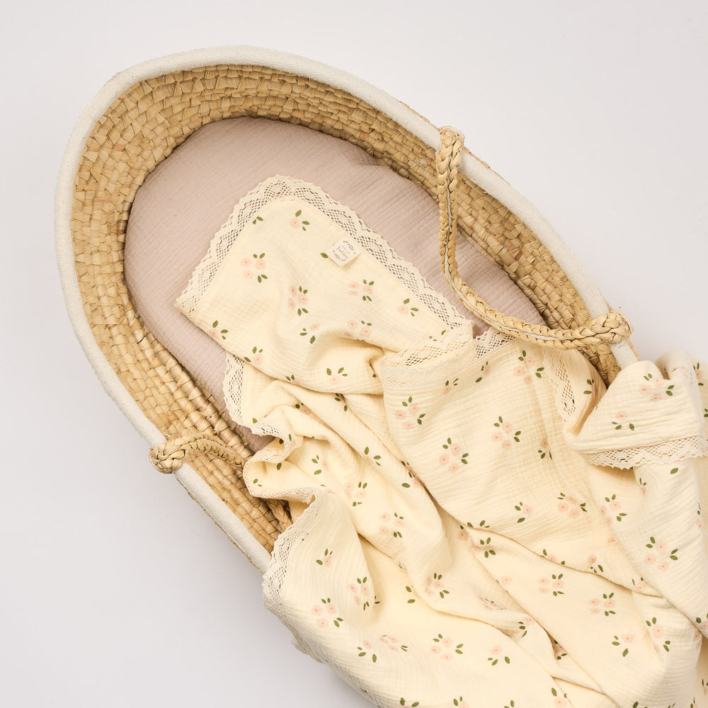 Organic Cotton Muslin Baby Blanket Daisy print