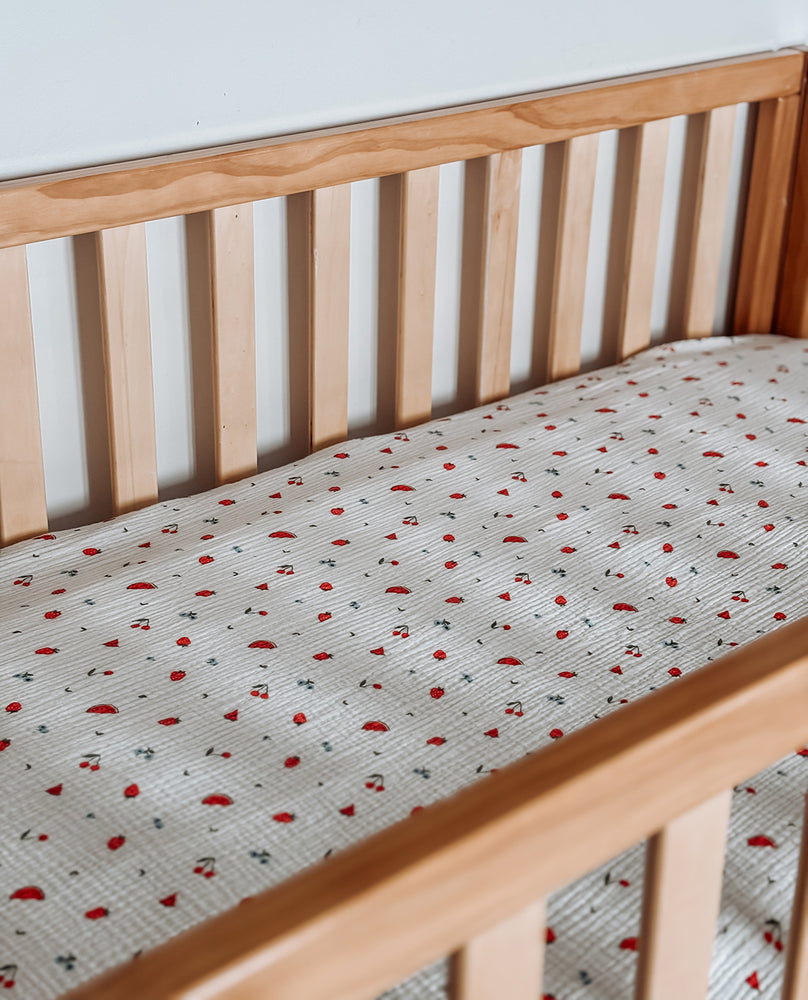 Fitted Cot Sheet - Sweet Pickings PRE-ORDER FOR MID SEPTEMBER