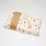 Hooded Baby towel with watermelon and strawberry print