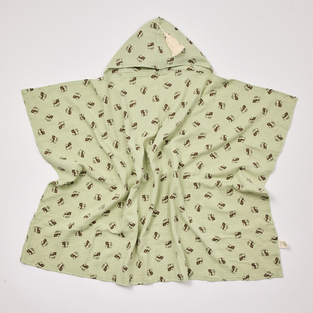 Organic Cotton Muslin Hooded Towel for Baby and Toddler 