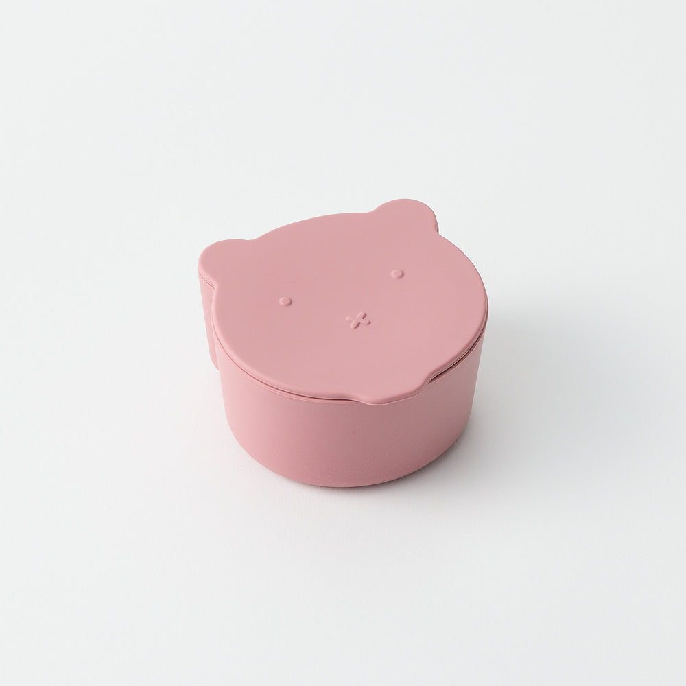 Silicone mini snack box bear pink 