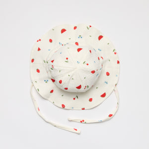 Baby sun hat with watermelon and strawberry print 