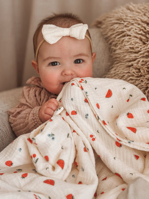 Organic Muslin Swaddle - Sweet Pickings PRE-ORDER FOR MID SEPTEMBER