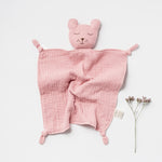 Organic Muslin Sleepy Bear Lovey Blush