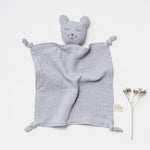 Organic Muslin Sleepy Bear Lovey Frost