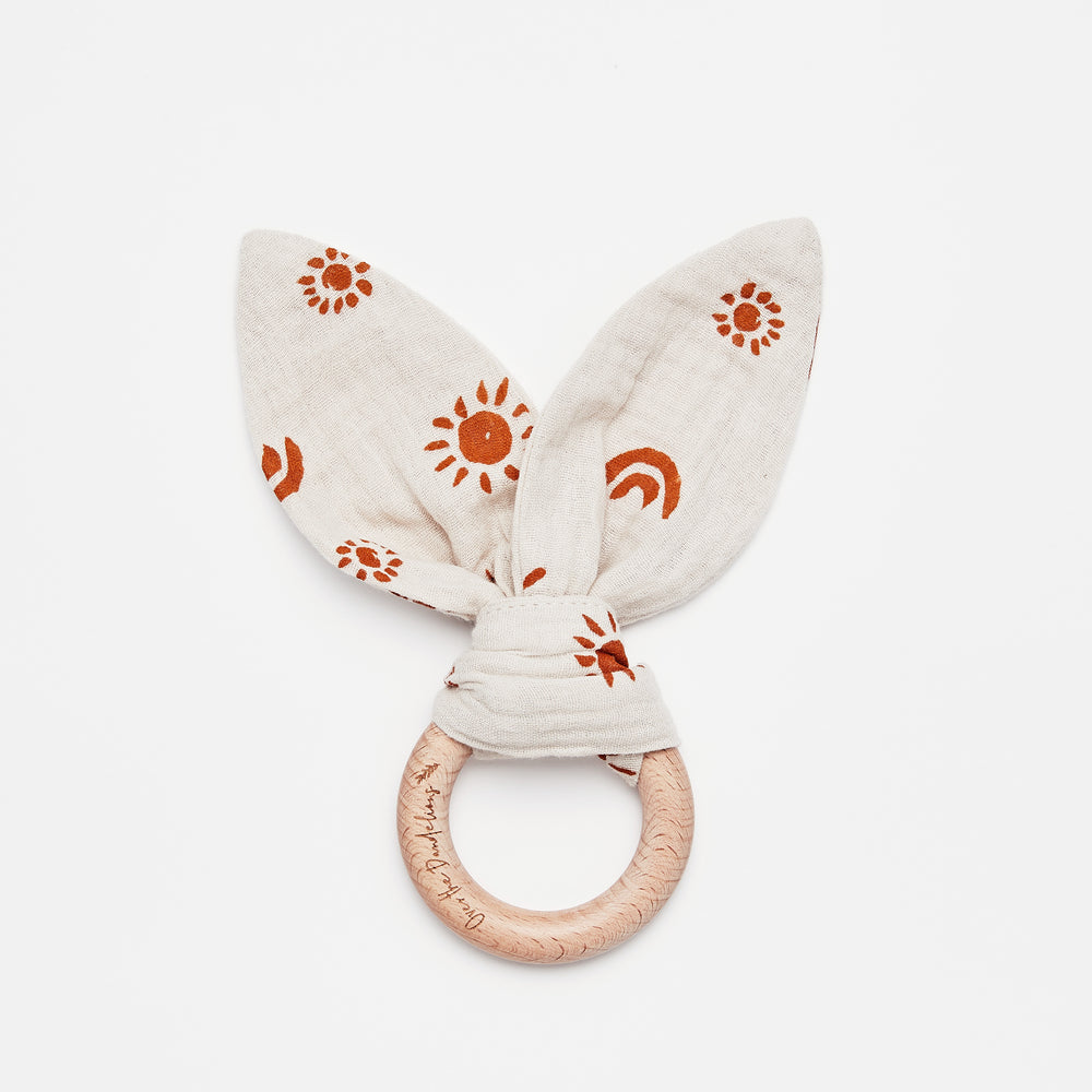 Natural wood teething ring for babies teether