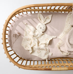 Organic Muslin Bunny lovey comforter for baby 
