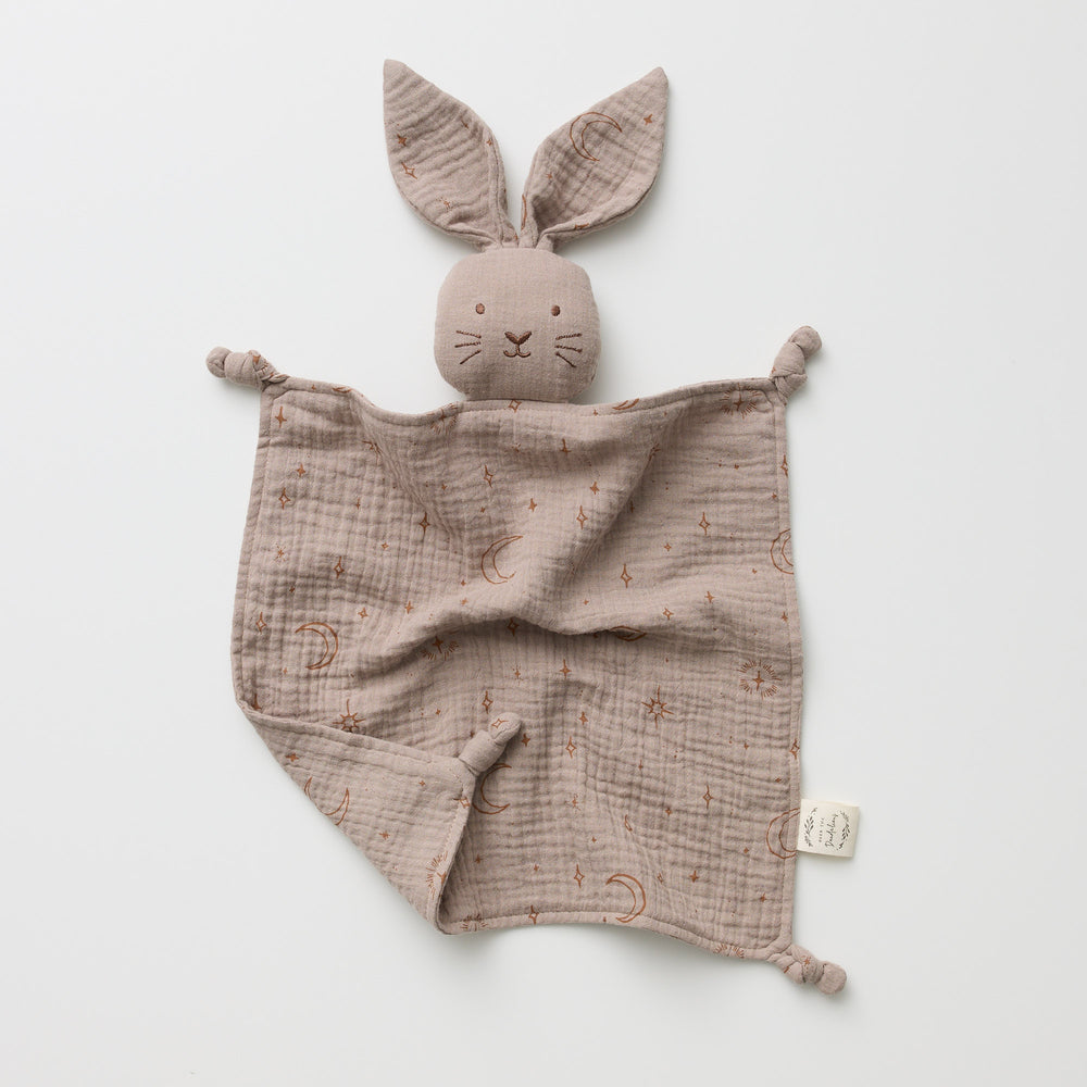 Organic Muslin Bunny lovey comforter for baby 