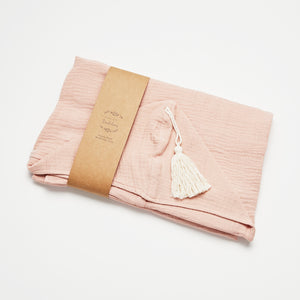Hooded Towel with Tassel in Blush