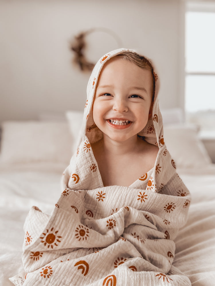 organic muslin baby and toddler towel 