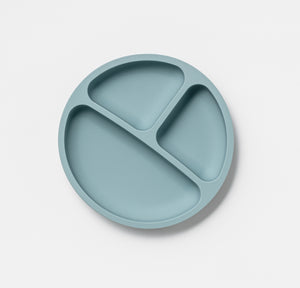 Silicone divided baby toddler plate Blue