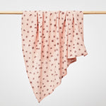 Organic muslin baby swaddle sunny blush plum