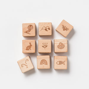 Natural wooden children's block set toy
