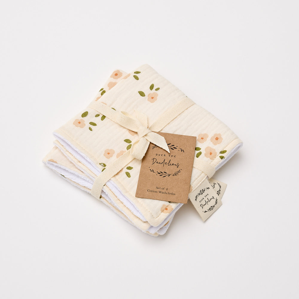 Baby Wash cloth set of two Daisy 